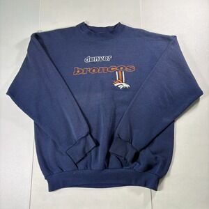 Vintage Denver Broncos Logo Athletic Crewneck Sweatshirt Mens Large Embroidered
